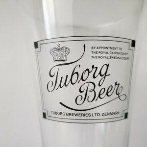 Tuborg  Beer 12 oz. Pilsner Barware Glass Logo Danish Program Vintage